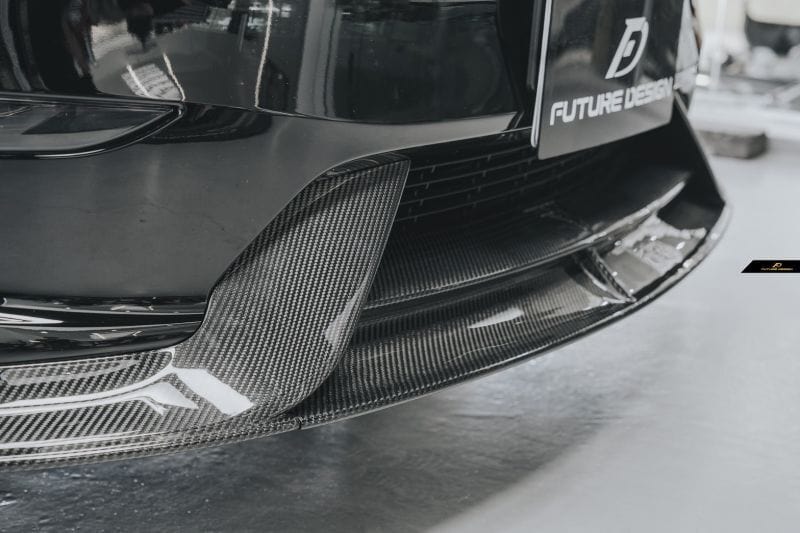 Tesla Model Y Future Design Carbon Fibre Front Lip Spoiler - Future Design Front Lip