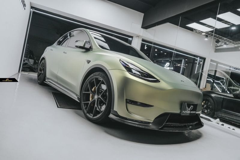 Tesla Model Y Future Design Carbon Fibre Side Skirts - Future Design Side Skirts
