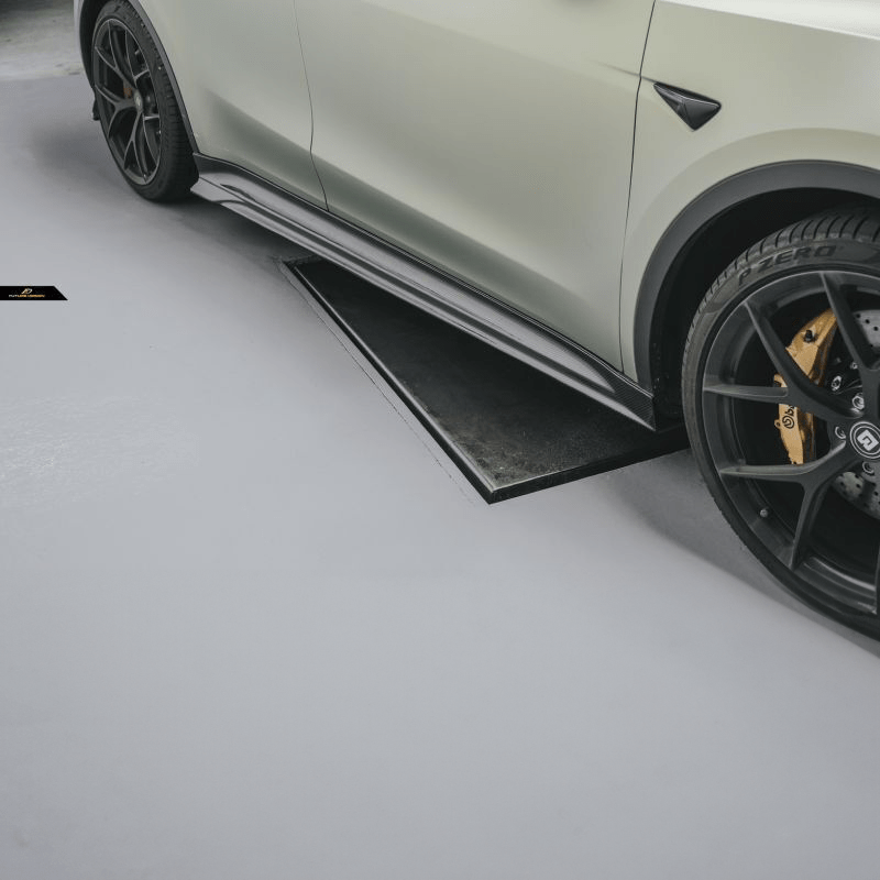 Tesla Model Y Future Design Carbon Fibre Side Skirts - Future Design Side Skirts