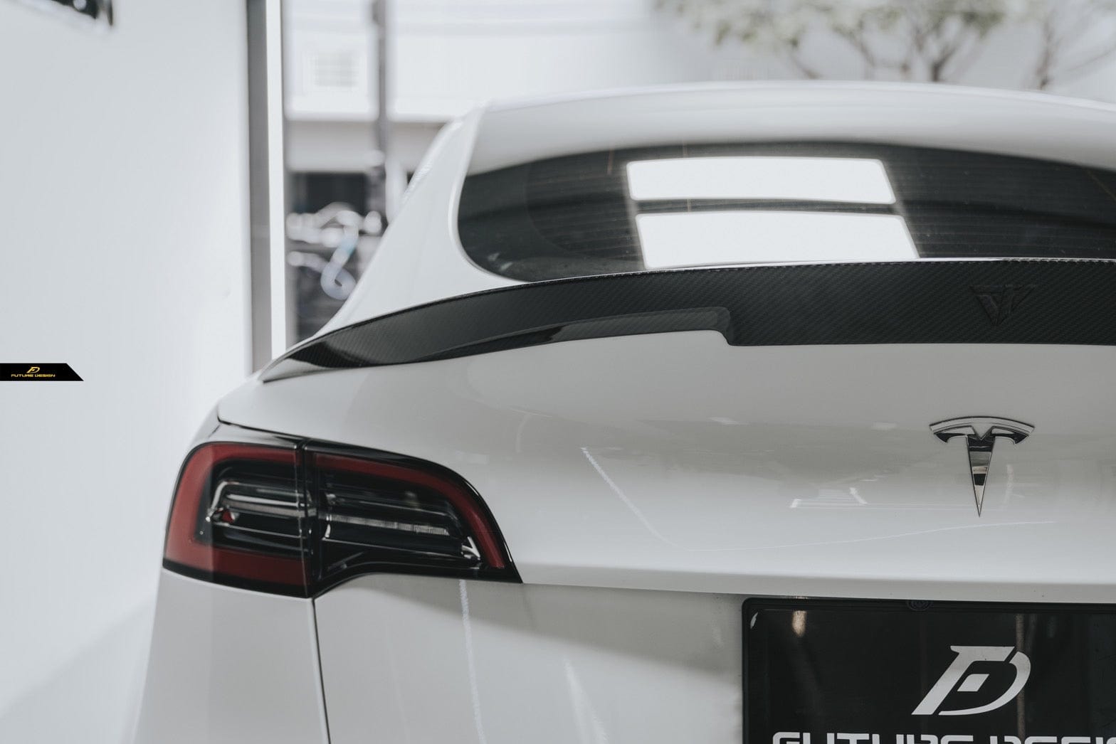 Tesla Model Y Future Design V2 Carbon Fibre Rear Trunk Spoiler - Future Design Rear Spoiler