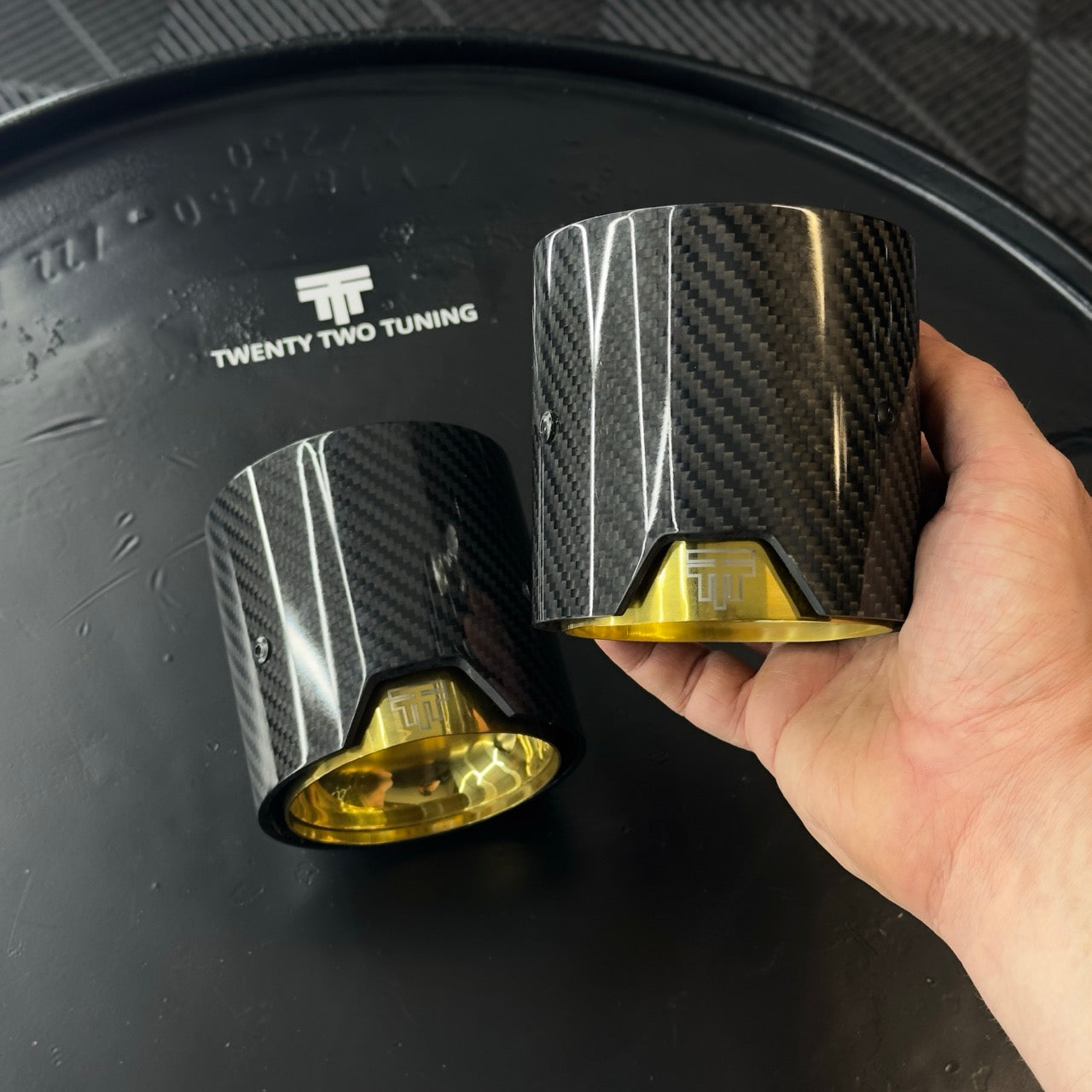 TTT Carbon Fibre Exhaust Tips - Compatible with BMW 1 Series (F20/F21) - Twenty Two Tuning Exhaust Tips