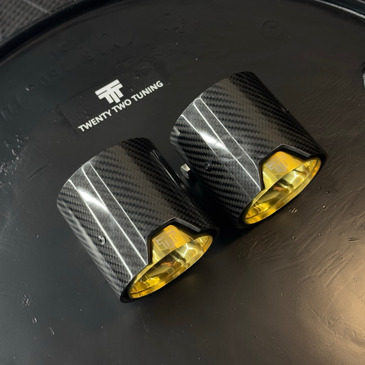TTT Carbon Fibre Exhaust Tips - Compatible with BMW 1 Series (F20/F21) - Twenty Two Tuning Exhaust Tips