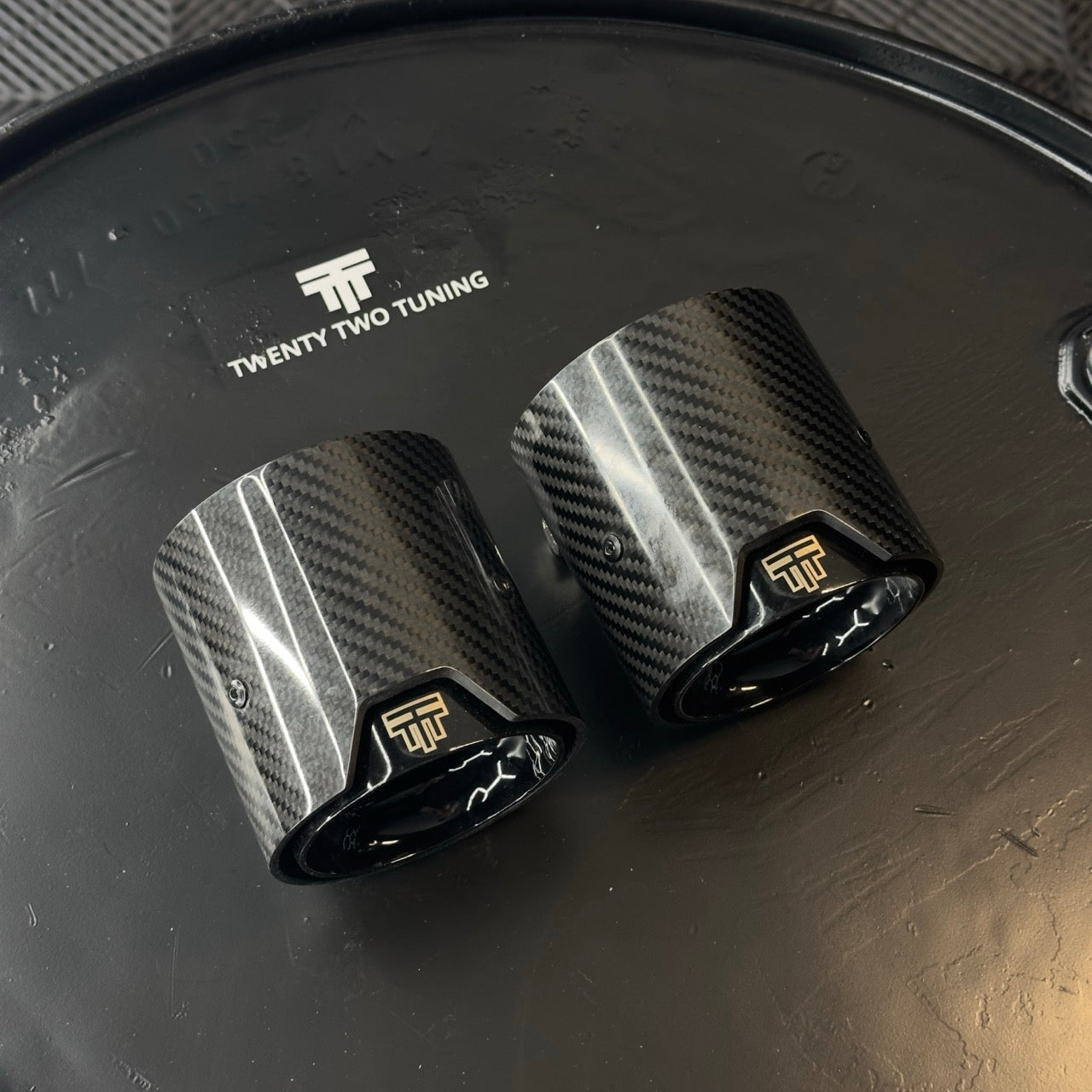 TTT Carbon Fibre Exhaust Tips - Compatible with BMW 1 Series (F20/F21) - Twenty Two Tuning Exhaust Tips