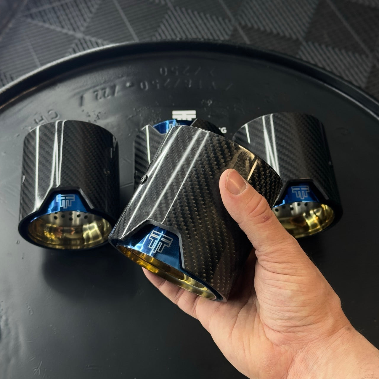 TTT Carbon Fibre Exhaust Tips - Compatible with BMW M3 (F80) - Twenty Two Tuning Exhaust Tips