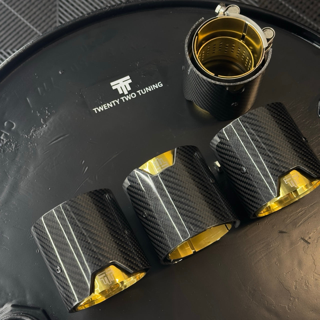 TTT Carbon Fibre Exhaust Tips - Compatible with BMW M4 (F82/F83) - Twenty Two Tuning Exhaust Tips