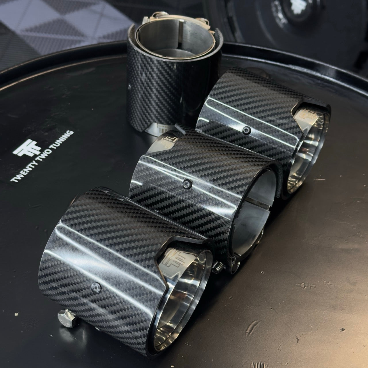 TTT Carbon Fibre Exhaust Tips - Compatible with BMW M4 (F82/F83) - Twenty Two Tuning Exhaust Tips