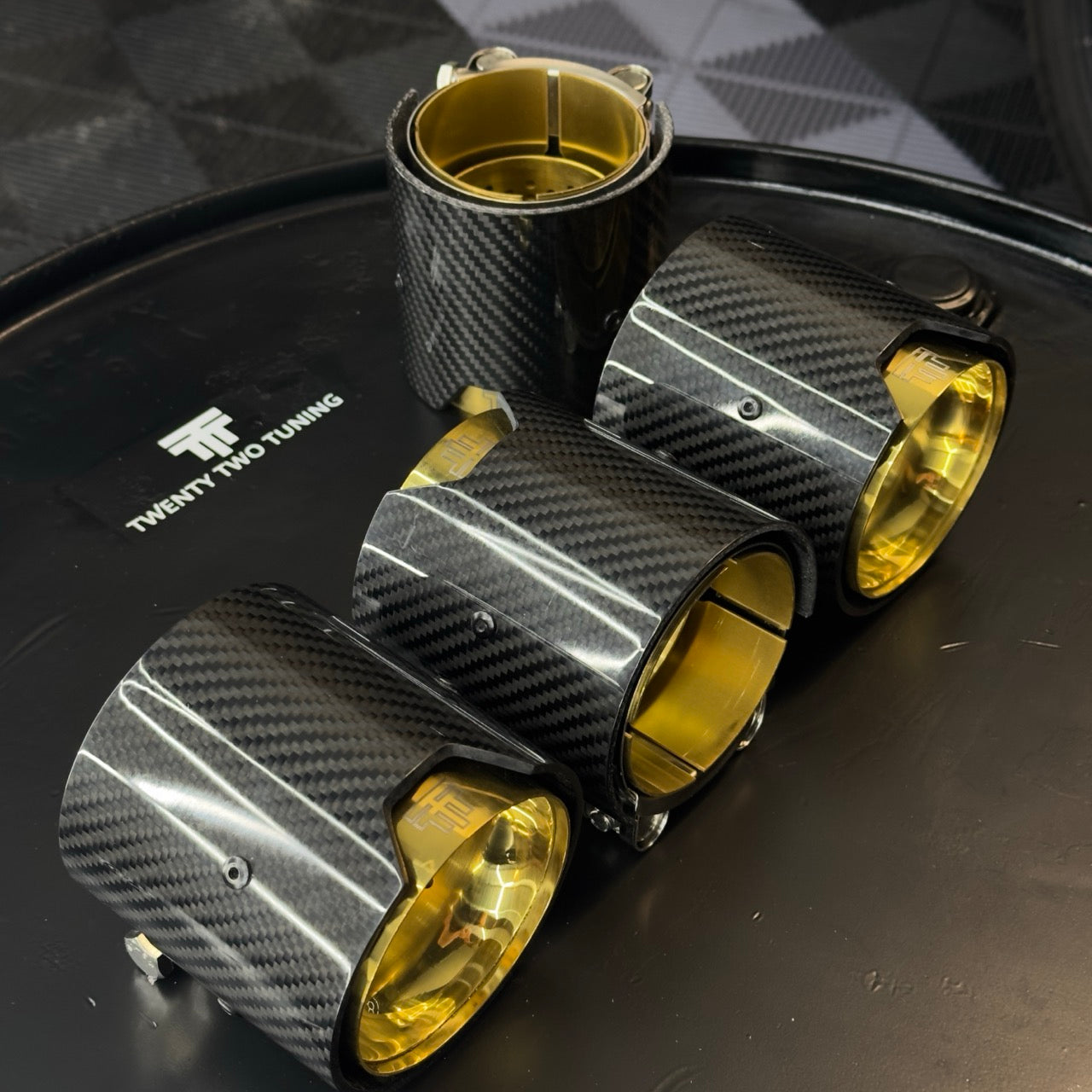 TTT Carbon Fibre Exhaust Tips - Compatible with BMW M5 (G90/G99) - Twenty Two Tuning Exhaust Tips