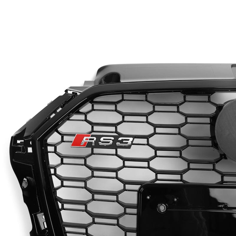 Audi A3/S3 (8V) Facelift Gloss Black Honeycomb Grille With ACC - Twenty Two Tuning Front Grille