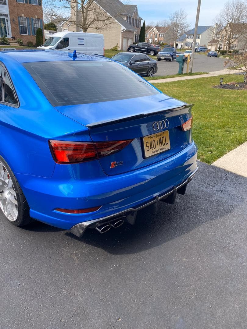 Audi A3/S3 (8V) Saloon Facelift Karbel Style Carbon Fibre Rear Diffuser - Twenty Two Tuning Rear Diffuser