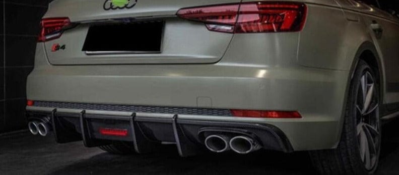 Audi A4/S4 (B9) S Line Karbel Style Carbon Fibre Rear Diffuser with 3rd Brake Light - Twenty Two Tuning Rear Diffuser