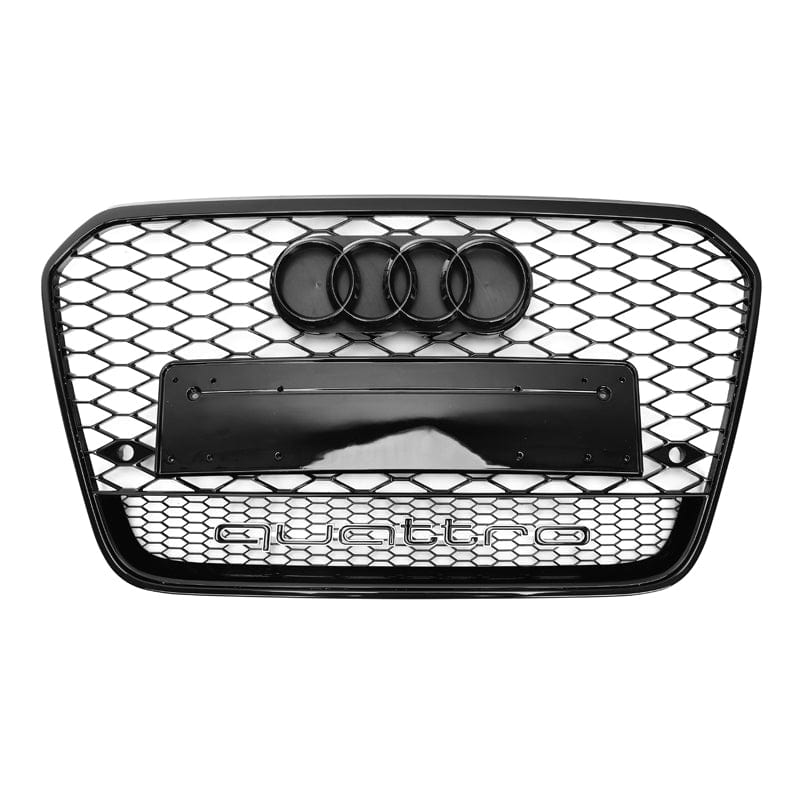 Audi A6/S6 (C7) RS6 Style Gloss Black Honeycomb Front Grille - Twenty Two Tuning Front Grille