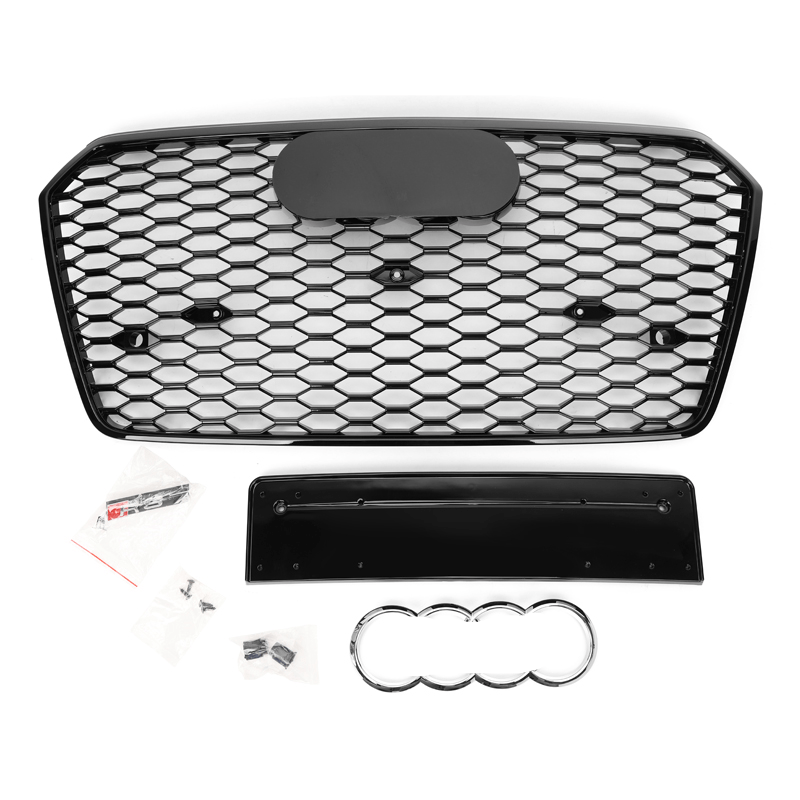 Audi A7/S7 (C7.5) RS7 Style Gloss Black Honeycomb Front Grille - Twenty Two Tuning Front Grille