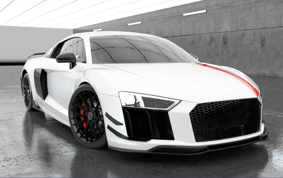 アウディ R8 V10 4S 2015-2018用カーボンファイバーフロントリップ 