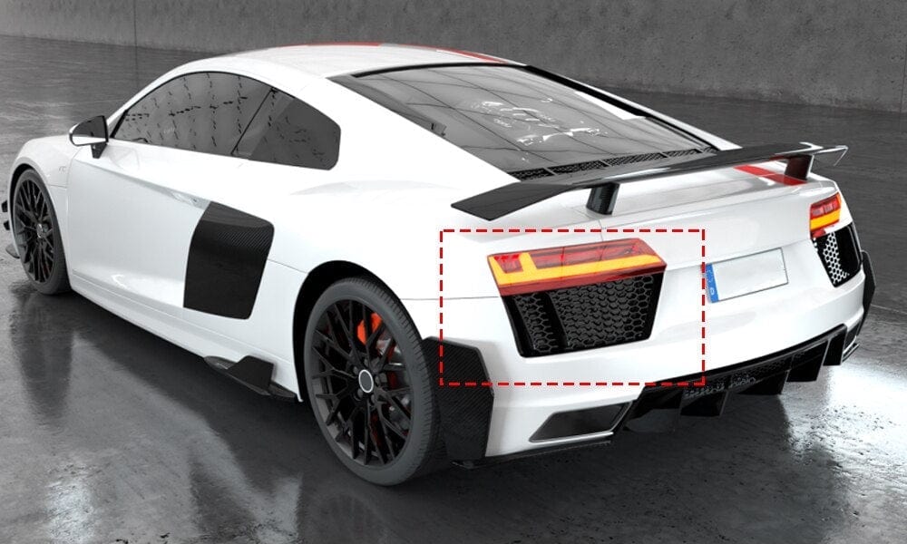 Audi R8 V10 (4S) OEM+ Performance Style Carbon Fibre Rear Vent Trims - Twenty Two Tuning Rear Canards