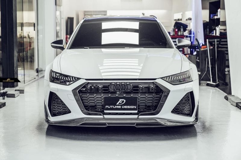 Audi RS6 Avant (C8) Future Design Carbon Fibre Front Lip Spoiler - Future Design Front Lip