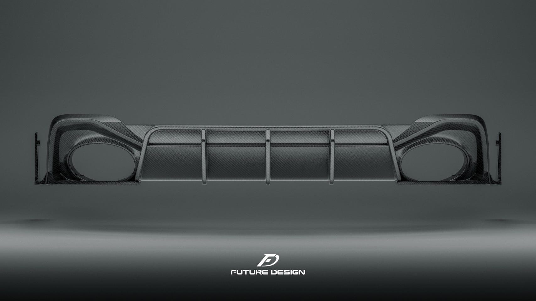 Audi RS6 Avant (C8) Future Design Carbon Fibre Rear Diffuser With Splitters - Future Design Rear Diffuser