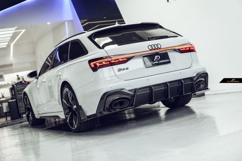 Audi RS6 Avant (C8) Future Design Carbon Fibre Rear Diffuser With Splitters - Future Design Rear Diffuser