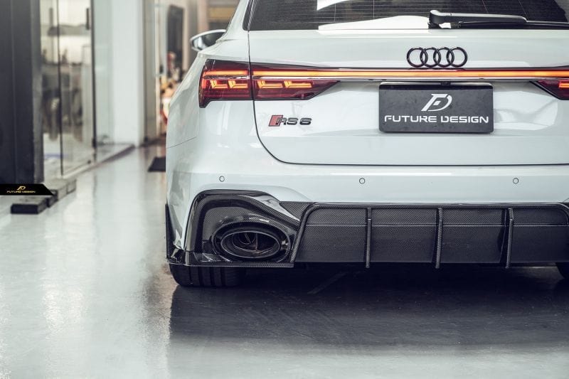 Audi RS6 Avant (C8) Future Design Carbon Fibre Rear Diffuser With Splitters - Future Design Rear Diffuser