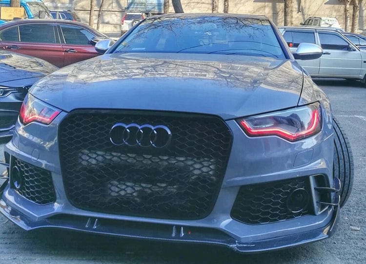 Audi RS6 C7 C7.5 2013-2018用カーボンファイバーフロントリップスポイラー