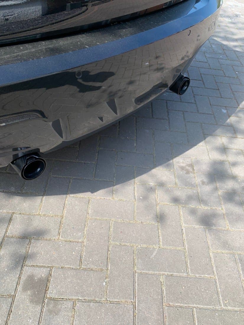 BMW 1 Series (F20/F21) M135I/M140I M Performance Style Carbon Fibre Black Exhaust Tips - Twenty Two Tuning Exhaust Tips