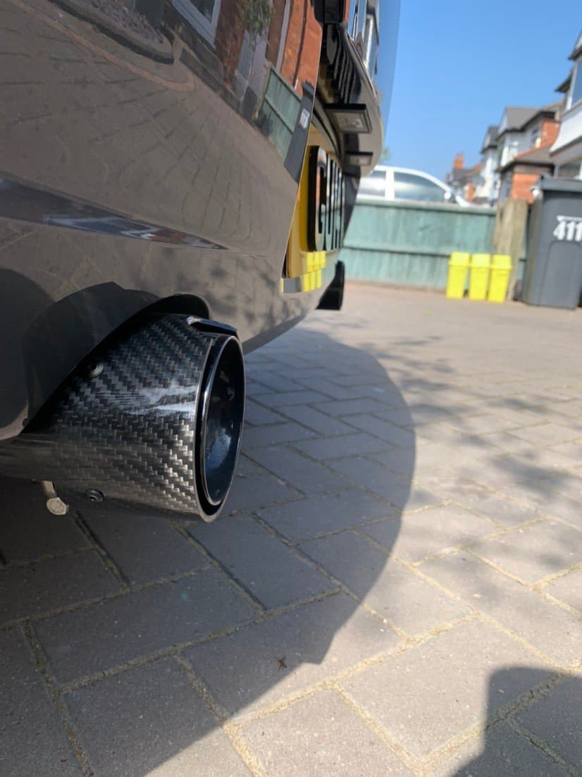 BMW 1 Series (F20/F21) M135I/M140I M Performance Style Carbon Fibre Black Exhaust Tips - Twenty Two Tuning Exhaust Tips