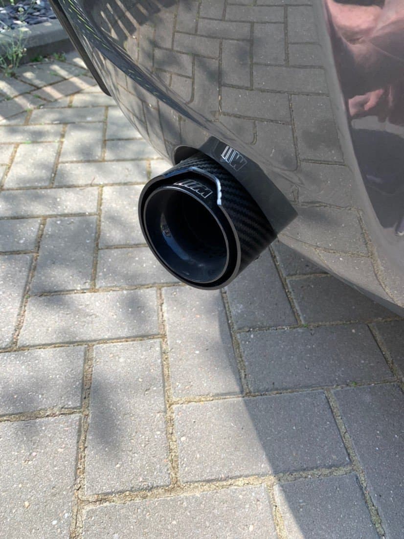 BMW 2 Series (F22/F23) M235I/M240I Black M Performance Style Carbon Fibre Exhaust Tips - Twenty Two Tuning Exhaust Tips