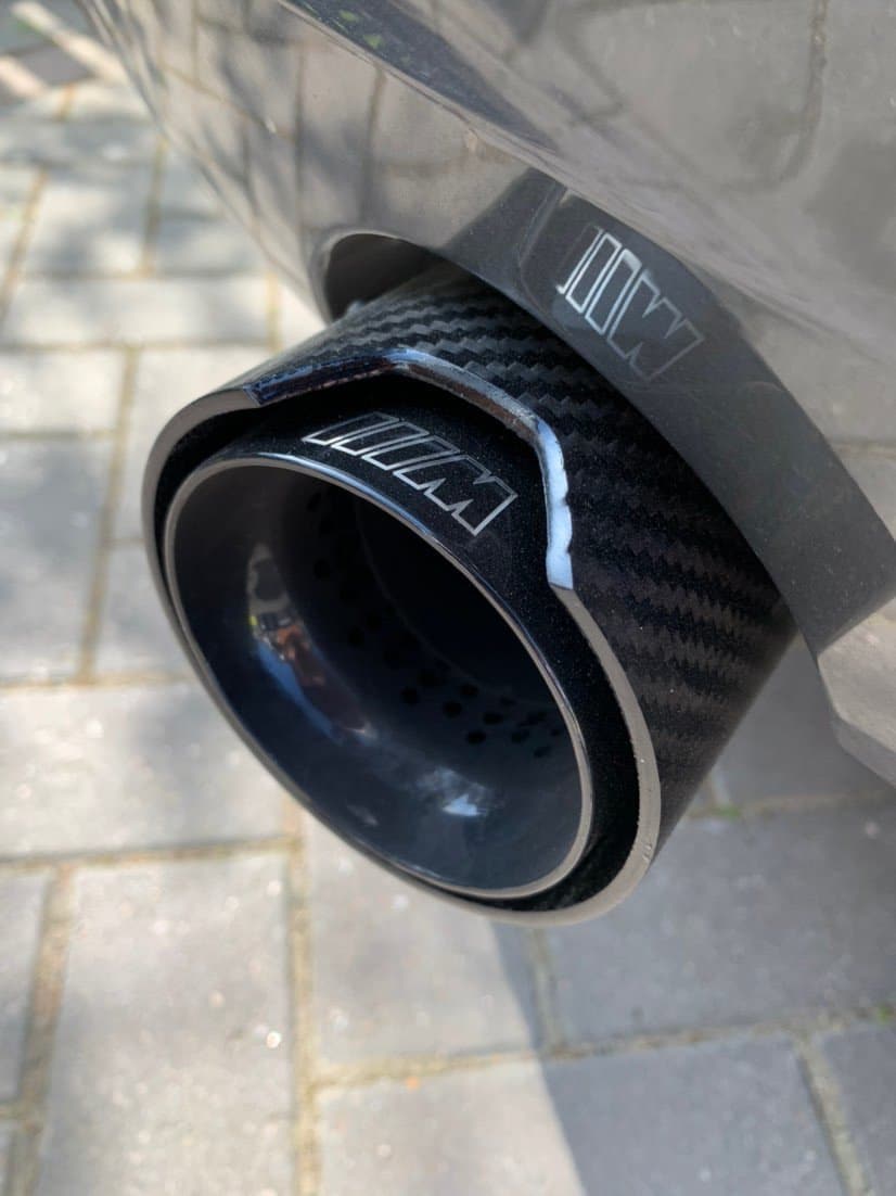 BMW 2 Series (F22/F23) M235I/M240I Black M Performance Style Carbon Fibre Exhaust Tips - Twenty Two Tuning Exhaust Tips