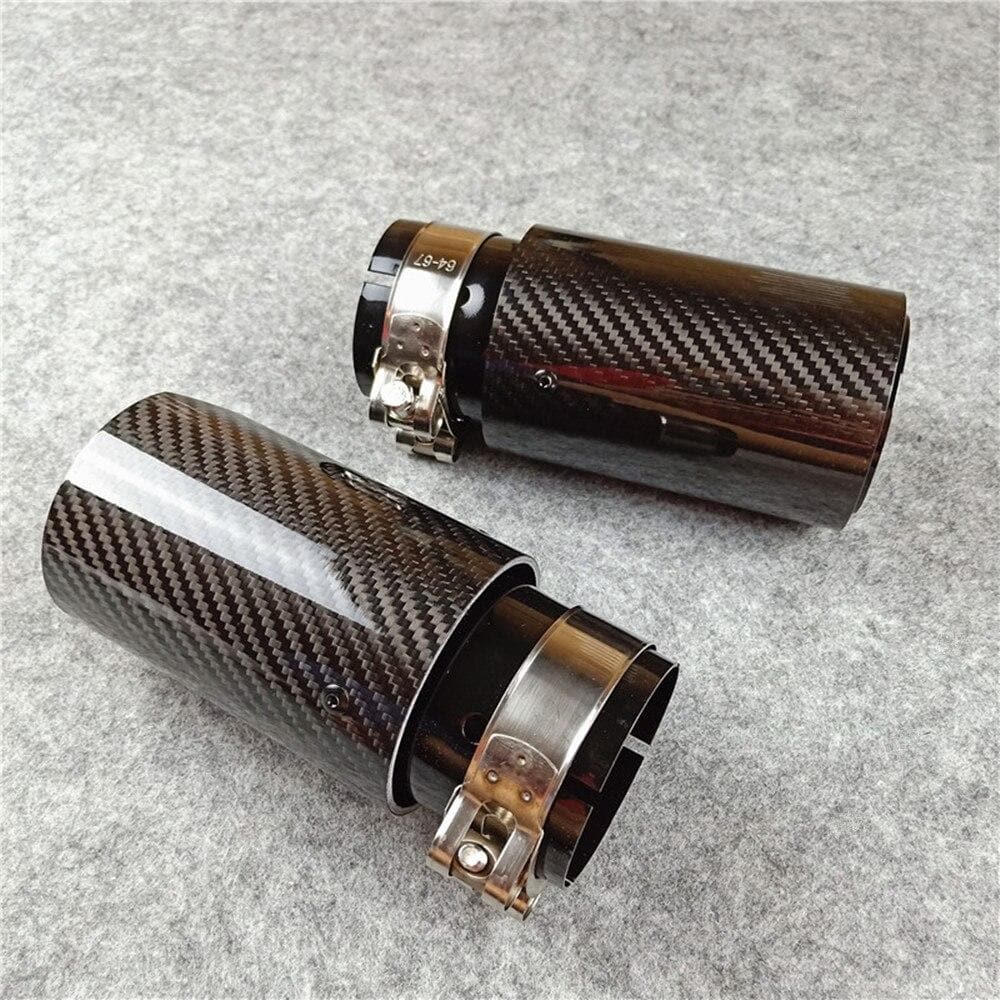 BMW 3 Series (E90/E91/E92/E93) 335I/335D Black M Performance Style Carbon Fibre Exhaust Tips - Twenty Two Tuning Exhaust Tips