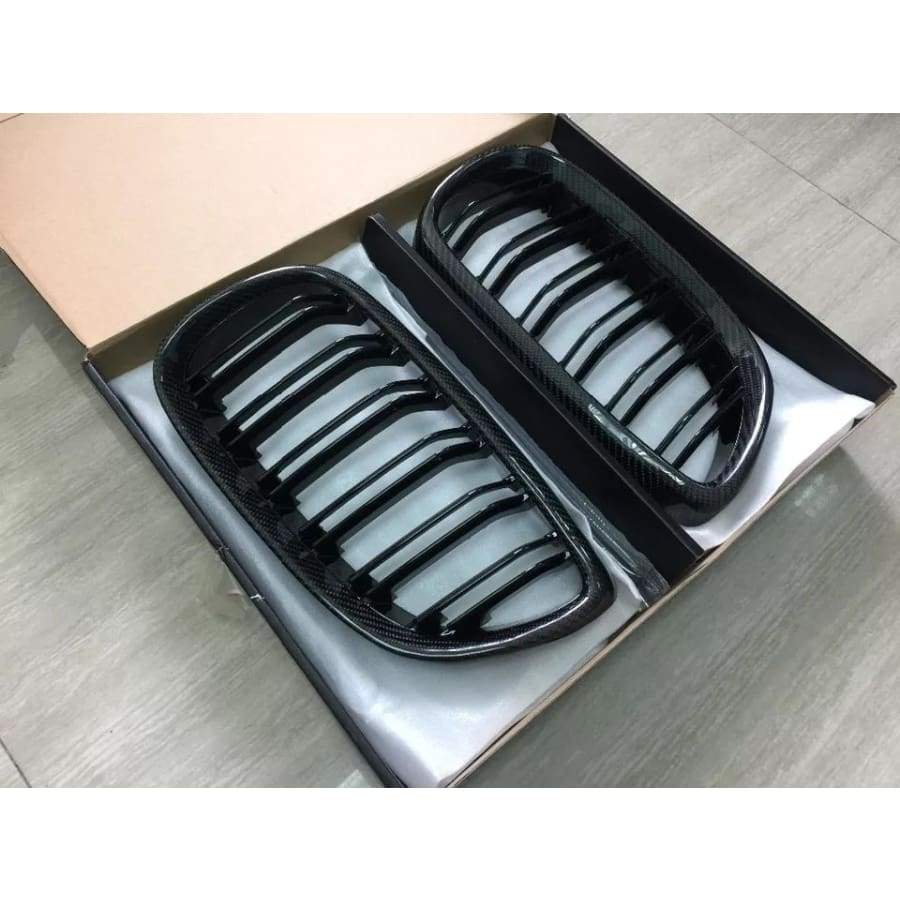 BMW 3 Series (E92/E93) LCI M Style Carbon Fibre Replacement Front Grilles - Twenty Two Tuning Front Grille