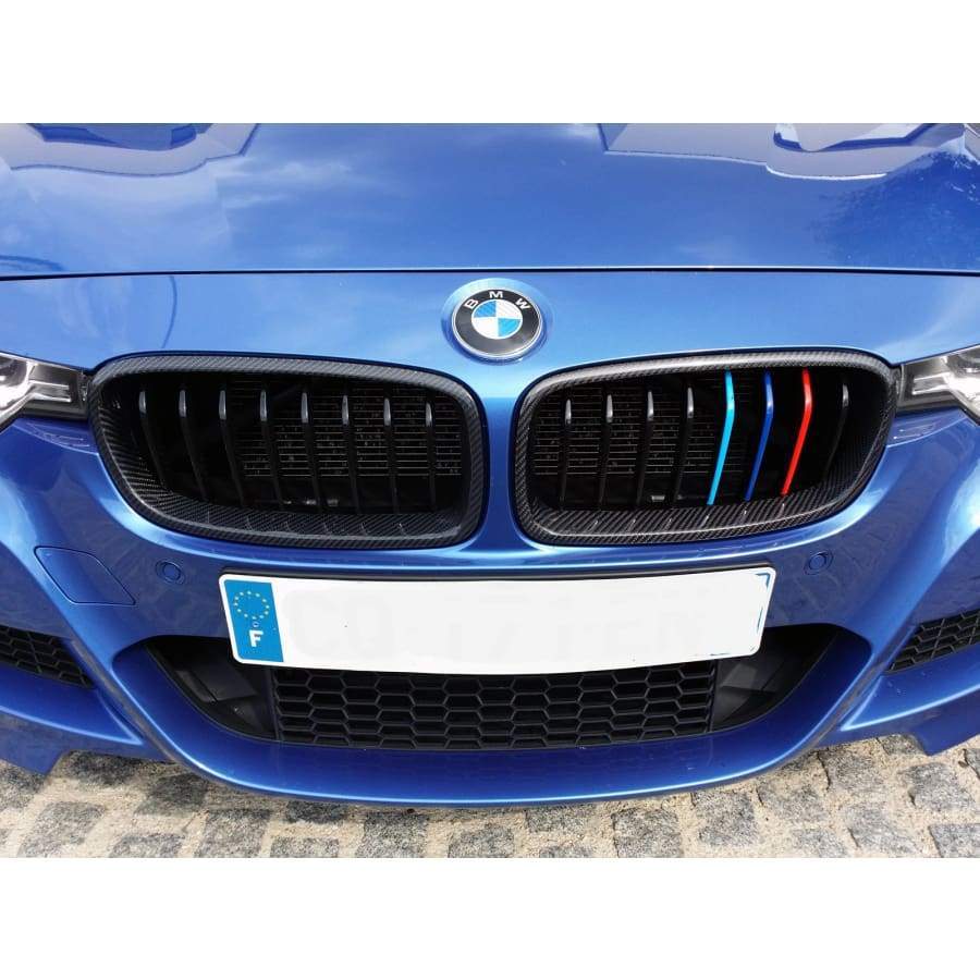 BMW 3 Series (F30/F31) OEM Style Tri-Colour Carbon Fibre Front Grilles - Twenty Two Tuning Front Grille