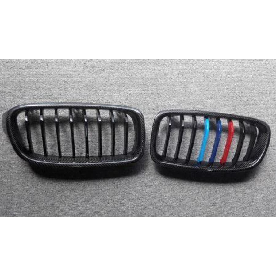 BMW 3 Series (F30/F31) OEM Style Tri-Colour Carbon Fibre Front Grilles - Twenty Two Tuning Front Grille