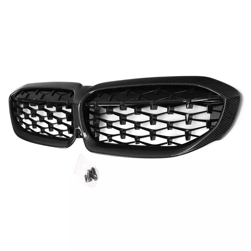 BMW 3 Series (G20/G21) Diamond Style Carbon Fibre Front Grille - Twenty Two Tuning Front Grille