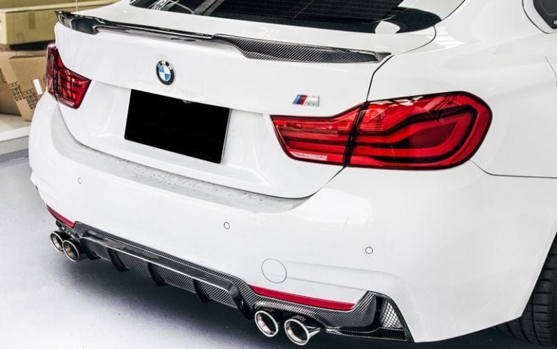 BMW 4 Series (F32/F33/F36) M Performance Style Quad Pipe Carbon Fibre Rear Diffuser - Twenty Two Tuning Rear Diffuser