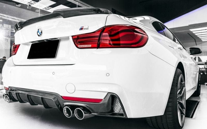BMW 4 Series (F32/F33/F36) M Performance Style Quad Pipe Carbon Fibre Rear Diffuser - Twenty Two Tuning Rear Diffuser