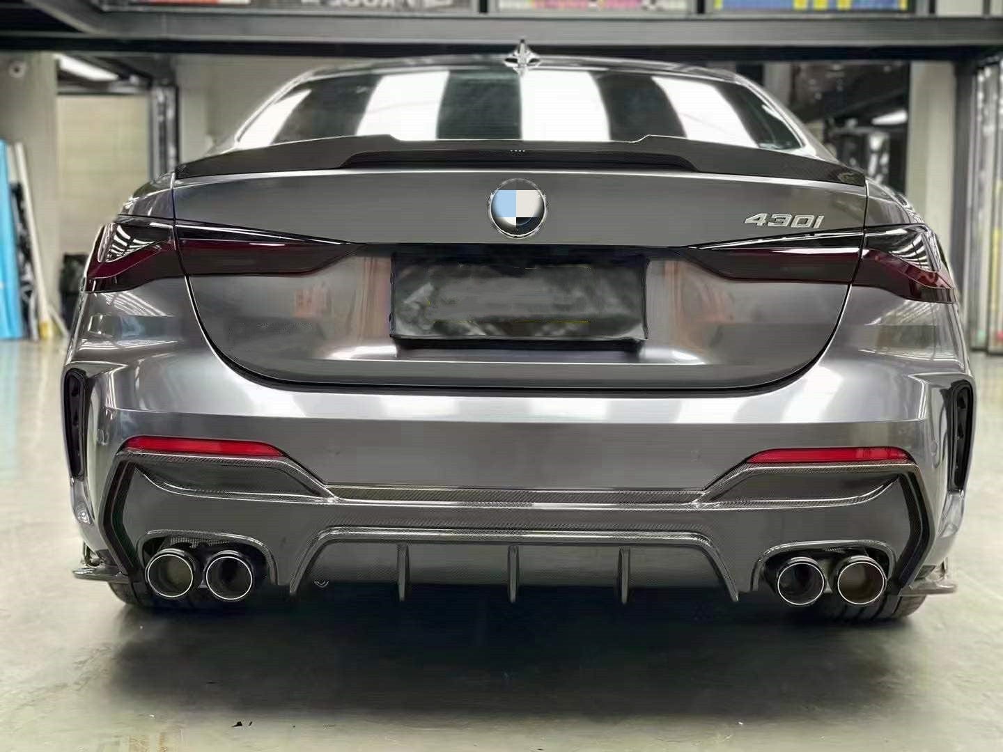 BMW 4 Series (G22/G23) M Performance Style Carbon Fibre Quad Rear Diffuser - Twenty Two Tuning Rear Diffuser