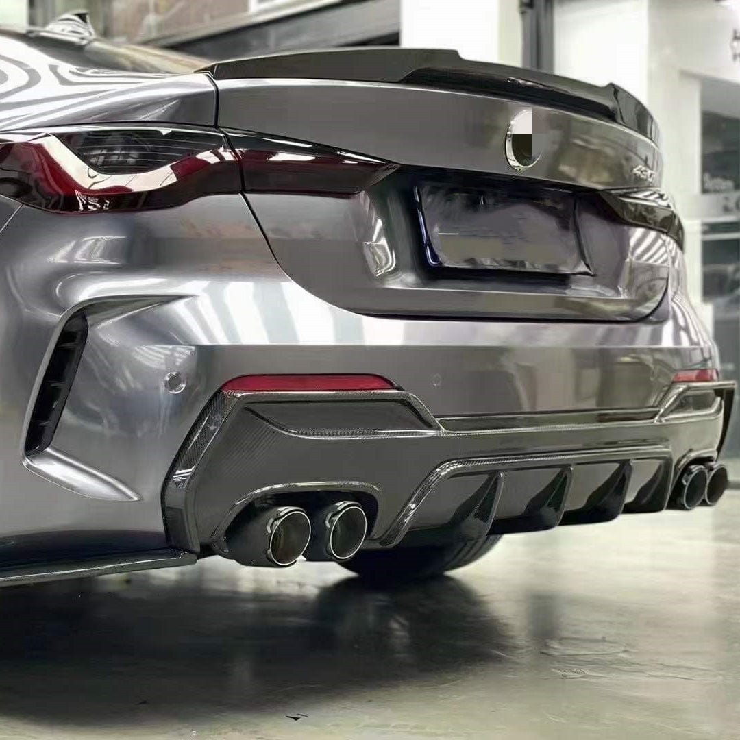 BMW 4 Series (G22/G23) M Performance Style Carbon Fibre Quad Rear Diffuser - Twenty Two Tuning Rear Diffuser