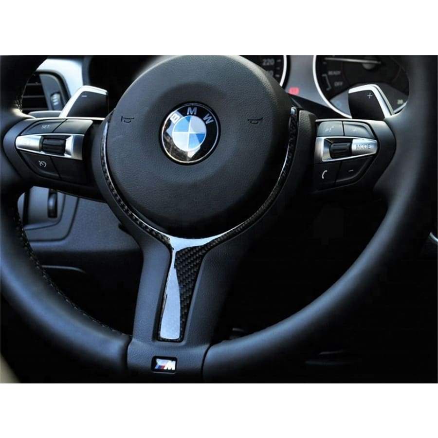 BMW 5 Series (F10/F11) M Performance Style Carbon Fibre Steering Wheel Trim - Twenty Two Tuning Interior Parts & Accessories