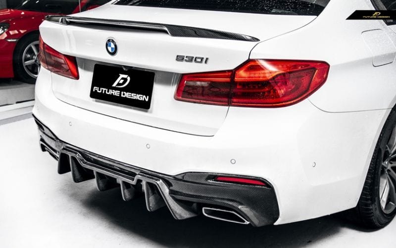 BMW 5 Series (G30/G31) M5 Style Carbon Fibre Rear Diffuser - Future Design Rear Diffuser