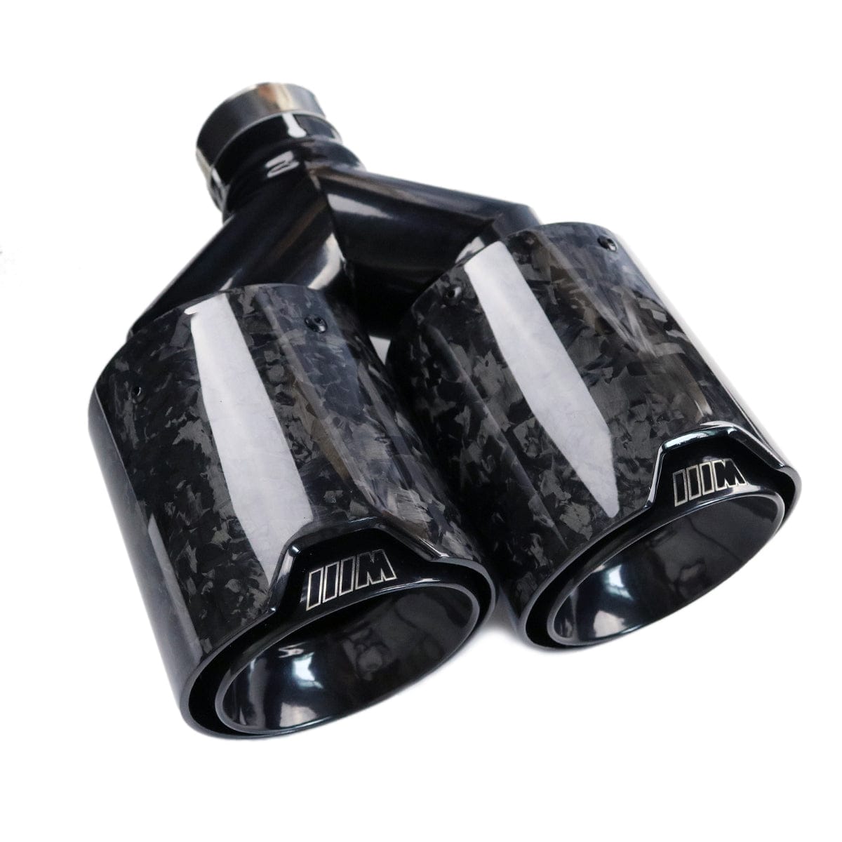 BMW Dual M Performance Style Black Forged Carbon Fibre Exhaust Tips - Twenty Two Tuning Exhaust Tips