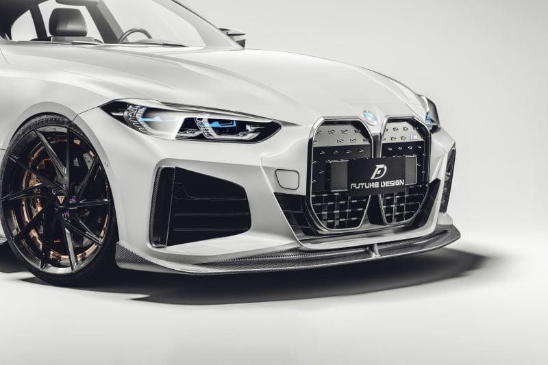 BMW I4 (G26) Future Design Carbon Fibre Front Lip Spoiler - Future Design Front Lip