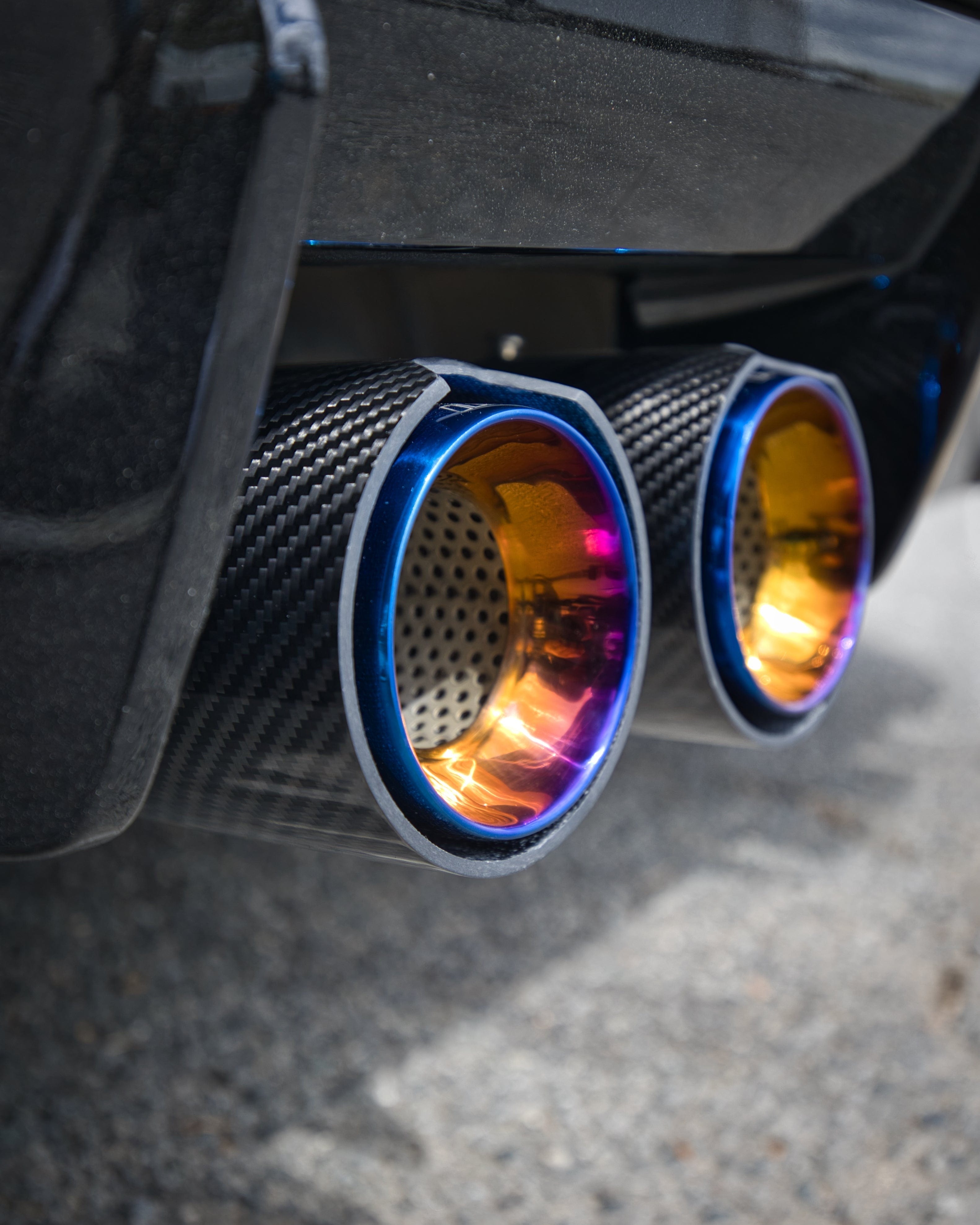 BMW M3/M4 Blue M Performance Style Carbon Fibre Exhaust Tips (G80/G81/G82/G83) - Twenty Two Tuning Exhaust Tips