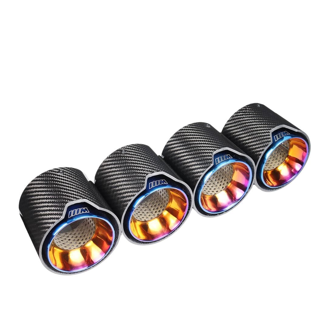 BMW M3/M4 Blue M Performance Style Carbon Fibre Exhaust Tips (G80/G81/G82/G83) - Twenty Two Tuning Exhaust Tips