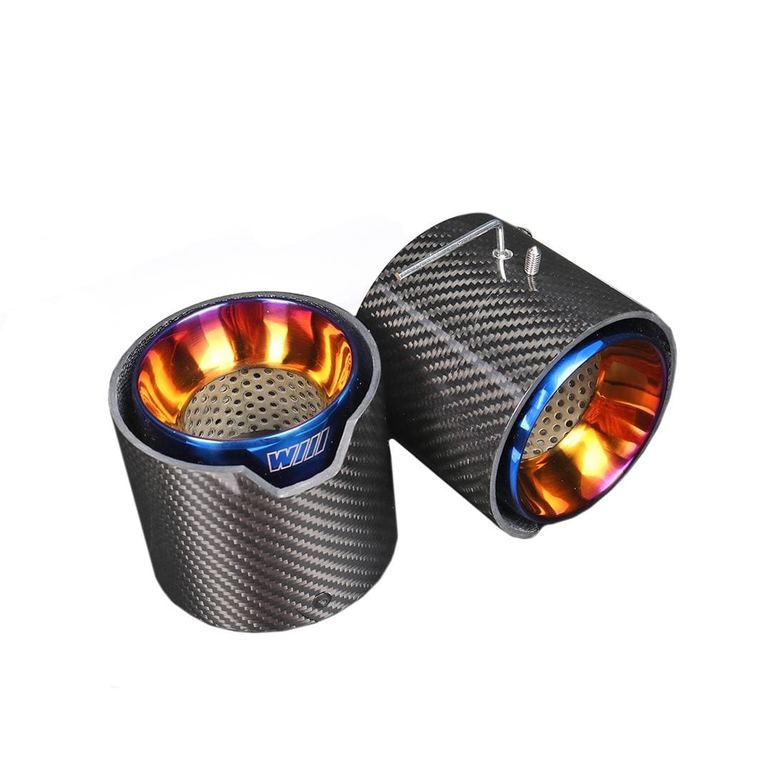 BMW M3/M4 Blue M Performance Style Carbon Fibre Exhaust Tips (G80/G81/G82/G83) - Twenty Two Tuning Exhaust Tips