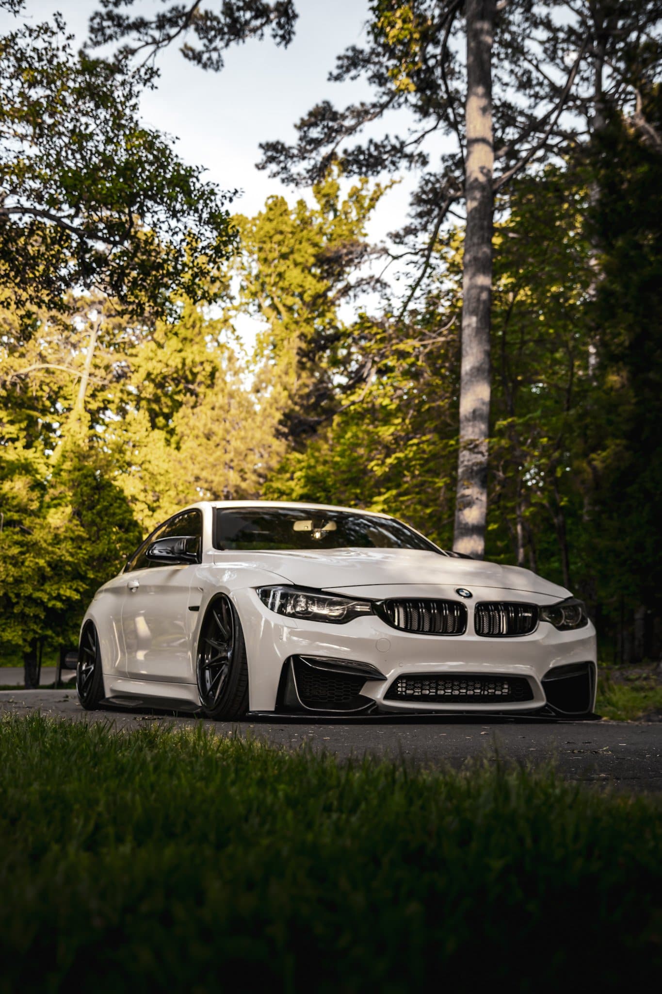 BMW M3/M4 (F80/F82/F83) M Performance Style Carbon Fibre Upper Bumper Trims - Twenty Two Tuning Front Canards/Bumper Inserts