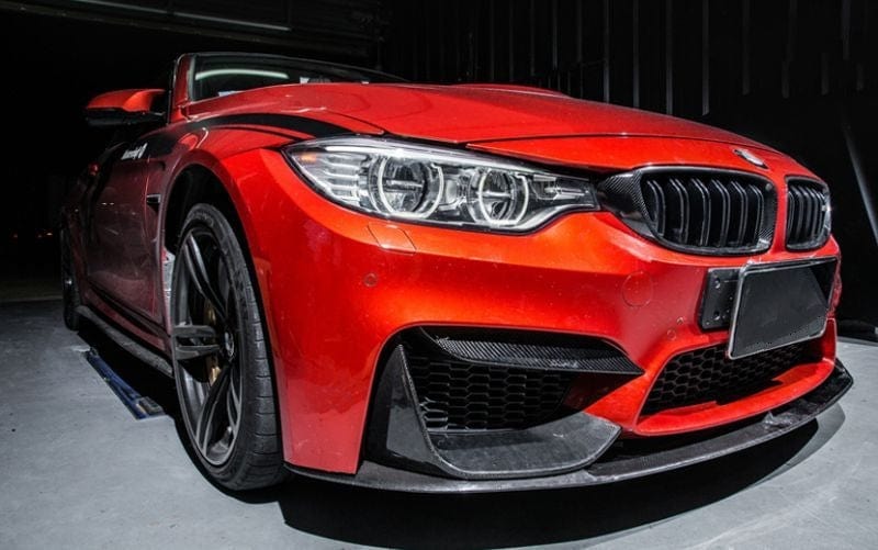 BMW M3/M4 (F80/F82/F83) M Performance Style Carbon Fibre Upper Bumper Trims - Twenty Two Tuning Front Canards/Bumper Inserts