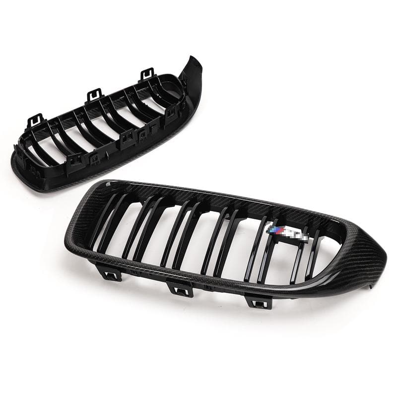 BMW M3/M4 (F80/F82/F83) M Style Carbon Fibre Front Grilles - Twenty Two Tuning Front Grille