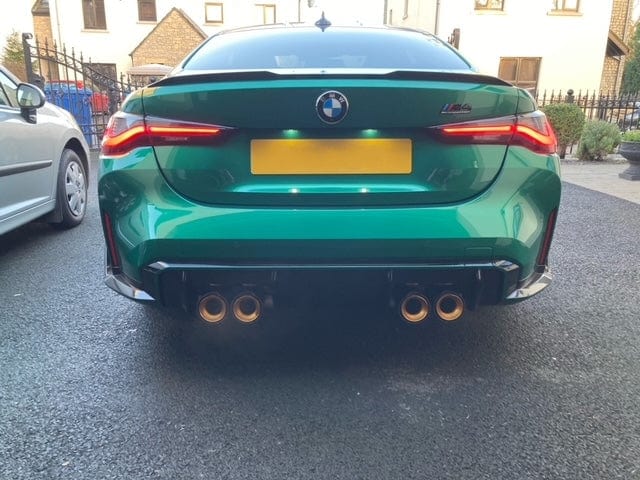 BMW M3/M4 Gold M Performance Style Carbon Fibre Exhaust Tips (G80/G81/G82/G83) - Twenty Two Tuning Exhaust Tips