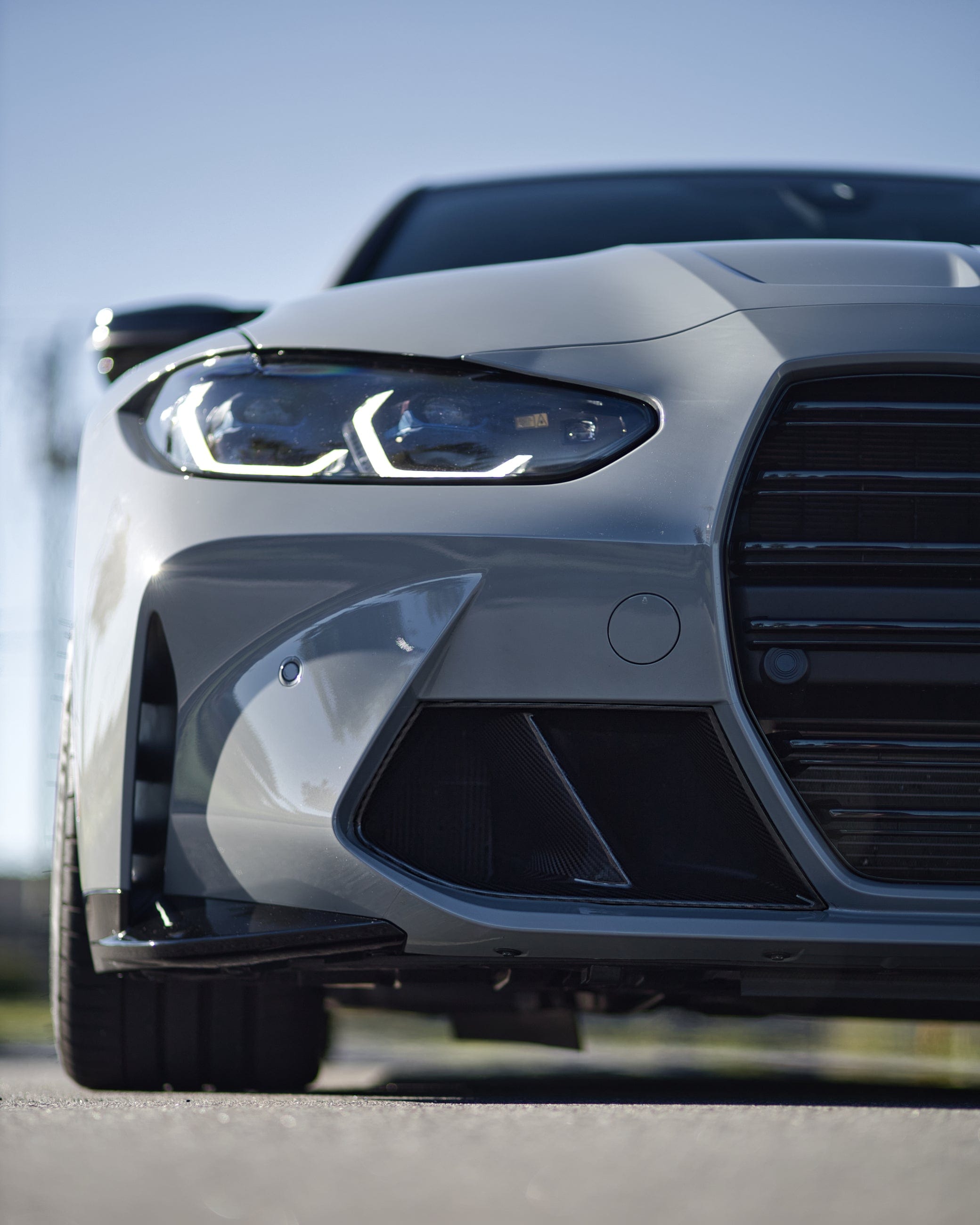 BMW M3/M4 M Performance Style Carbon Fibre Front Bumper Vent Trims (G80/G81/G82/G83) - Twenty Two Tuning Front Canards/Bumper Inserts