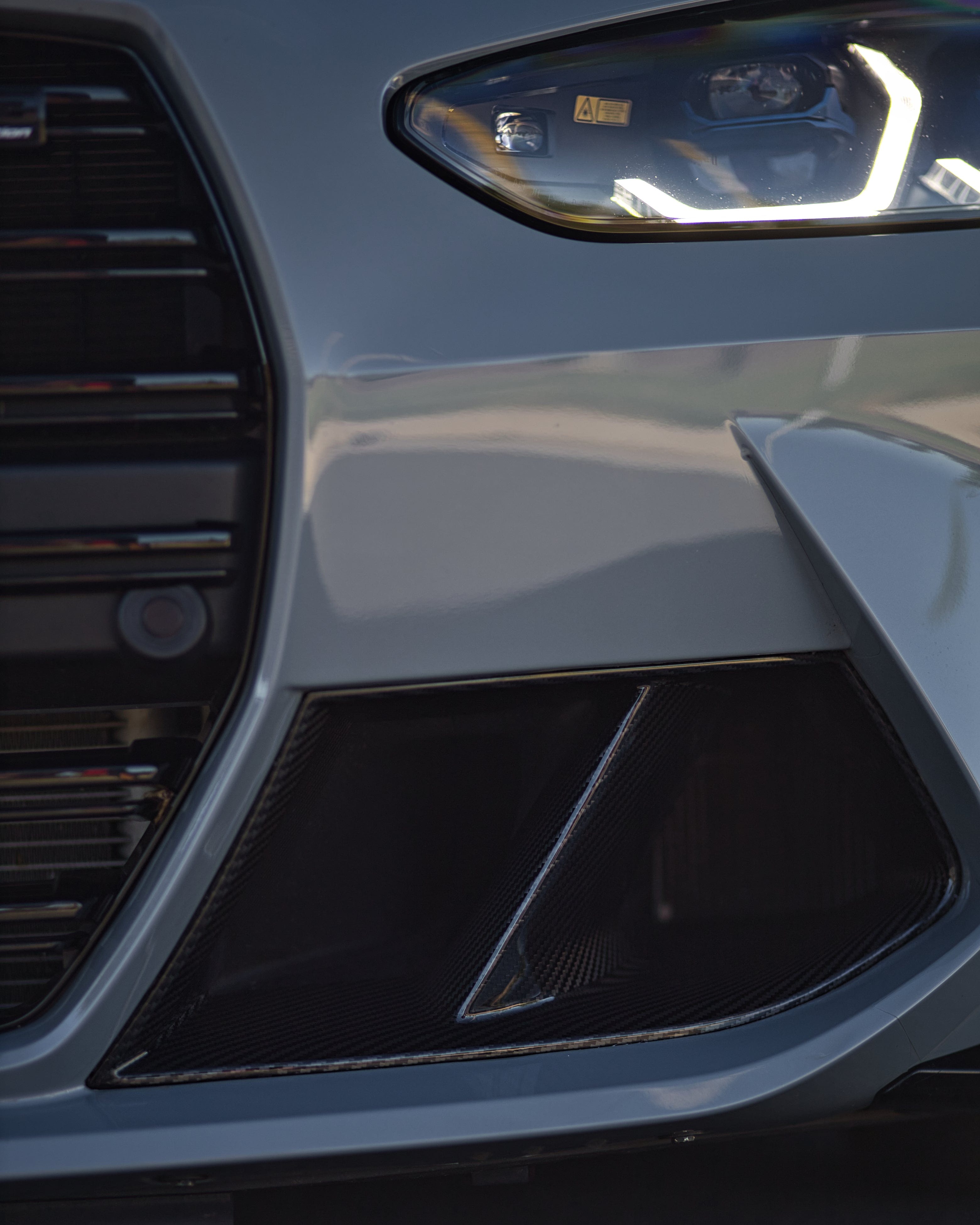 BMW M3/M4 M Performance Style Carbon Fibre Front Bumper Vent Trims (G80/G81/G82/G83) - Twenty Two Tuning Front Canards/Bumper Inserts