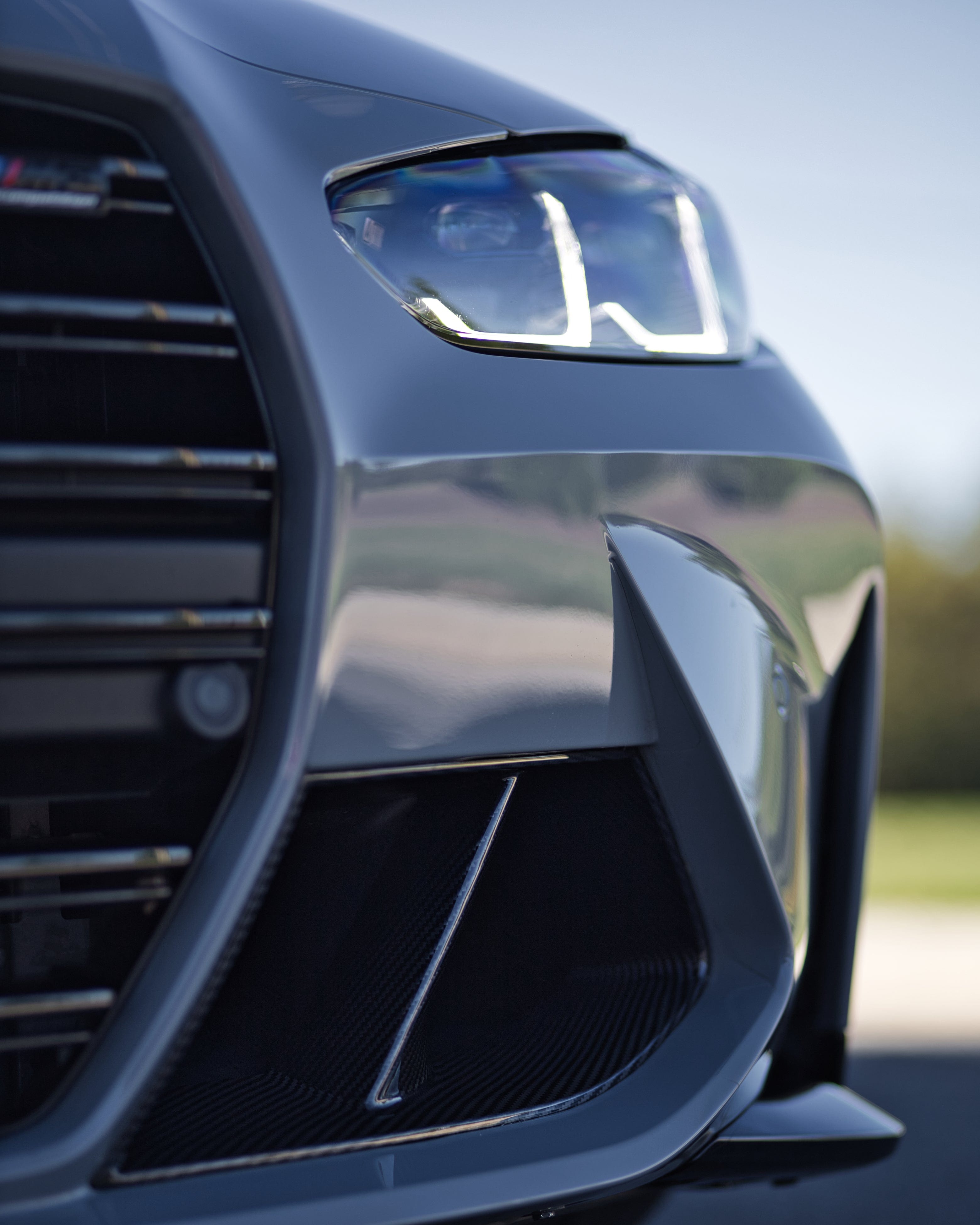 BMW M3/M4 M Performance Style Carbon Fibre Front Bumper Vent Trims (G80/G81/G82/G83) - Twenty Two Tuning Front Canards/Bumper Inserts